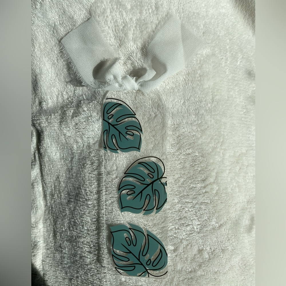 Leaf Design Bookmark with Ribbon